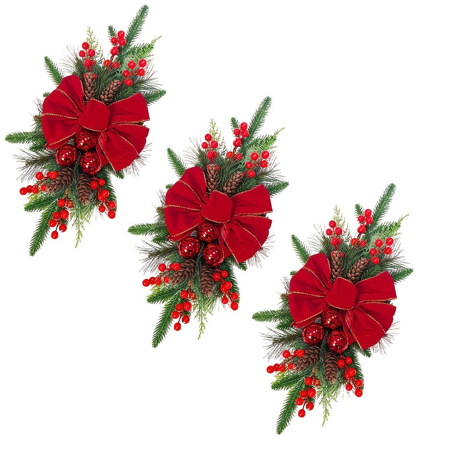 2pcs/3pcs/4pcs/5pcs, 23.62in -  CHRISTMAS STAIR FRONT DOOR WREATHS DECORATIONS
