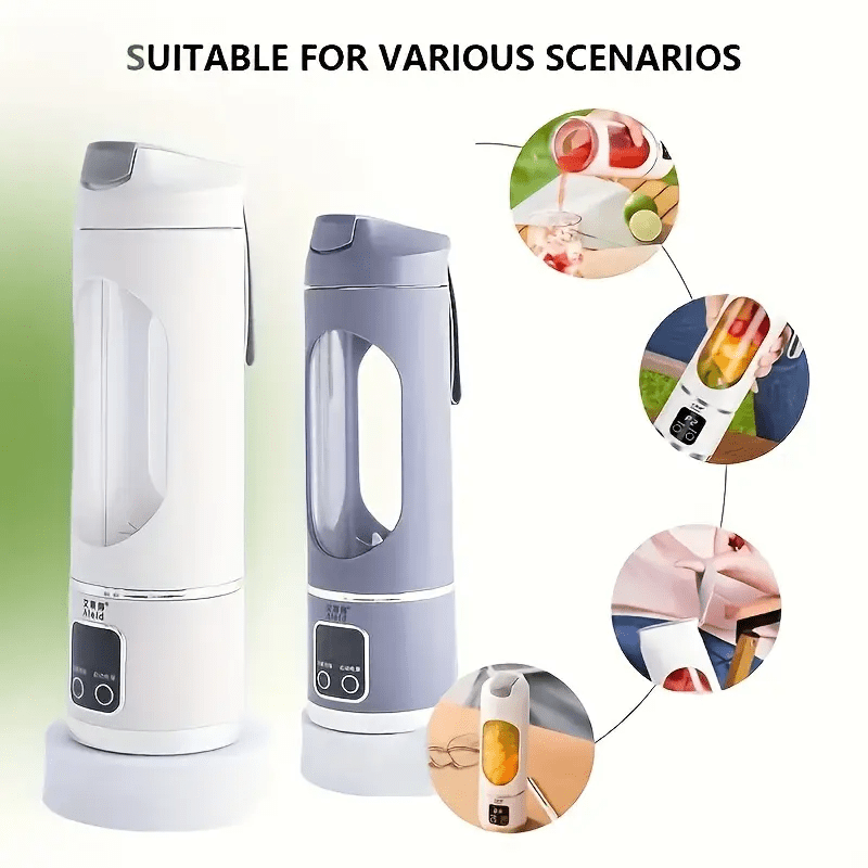 3pcs - PORTABLE MULTIFUNCTION  JUICER W/DIGITAL DISPLAY & USB CHARGING