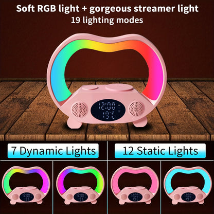 6-in-1 - NIGHT LIGHT, WIRELESS CHARGER/SPEAKER/ALARM CLOCK
