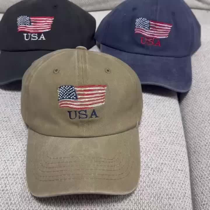 MEN'S RETRO USA FLAG BASEBALL CAP
