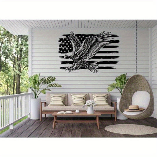 AMERICAN BALD EAGLE HANGING METAL WALL ART