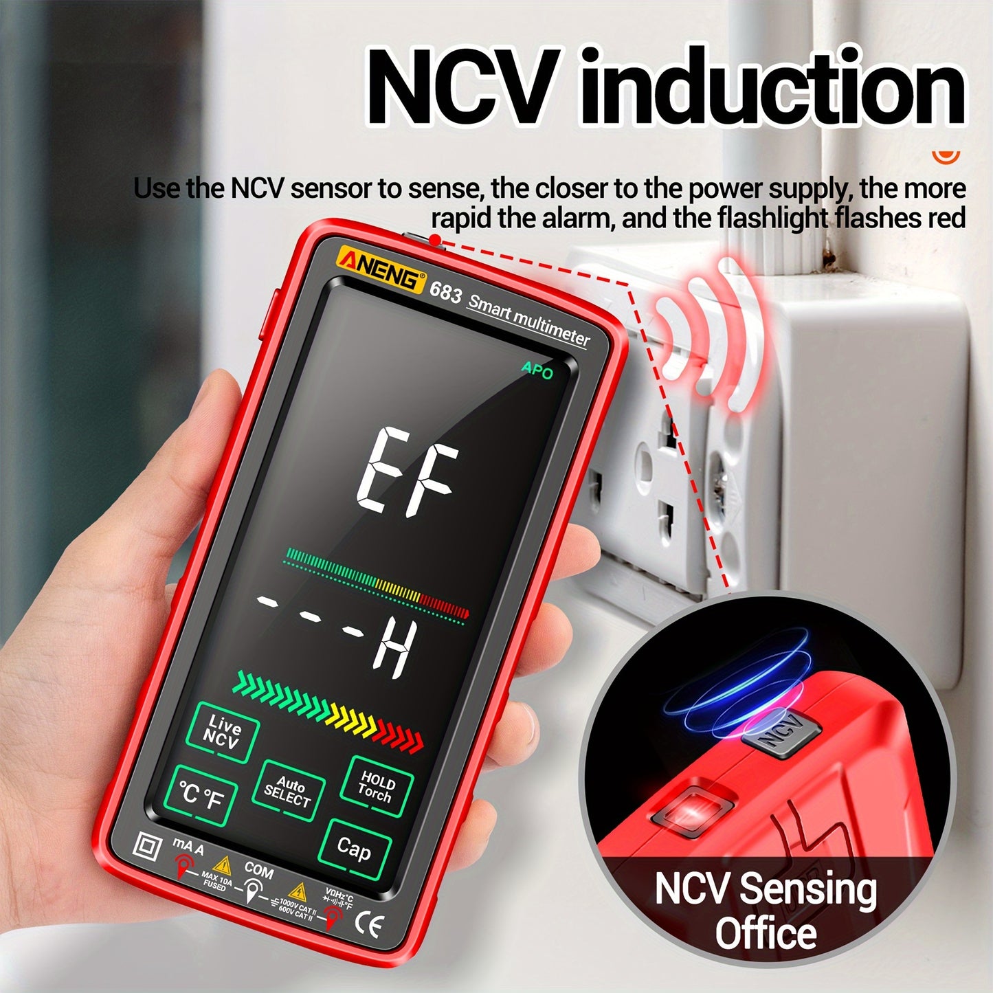 PROFESSIONAL AUTO-RANGING TOUCH SCREEN DIGITAL MULTIMETER TESTER