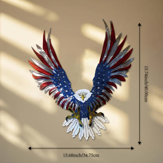 1pc - 15.74in X 13.68in - METAL PATRIOTIC AMERICAN EAGLE WALL ART
