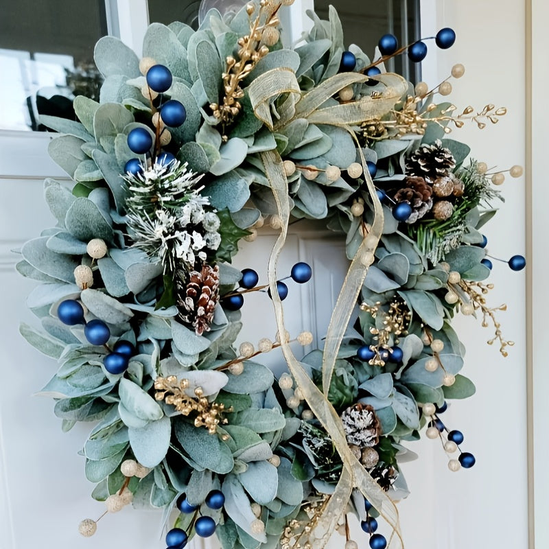 16in - ARTIFICIAL BLUEBERRY & EUCALYPTUS FRONT DOOR WREATHS