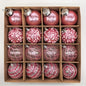 16pcs, 2.36in - CHAMPAGNE PLASTIC CHRISTMAS ORNAMENT DECORATIONS