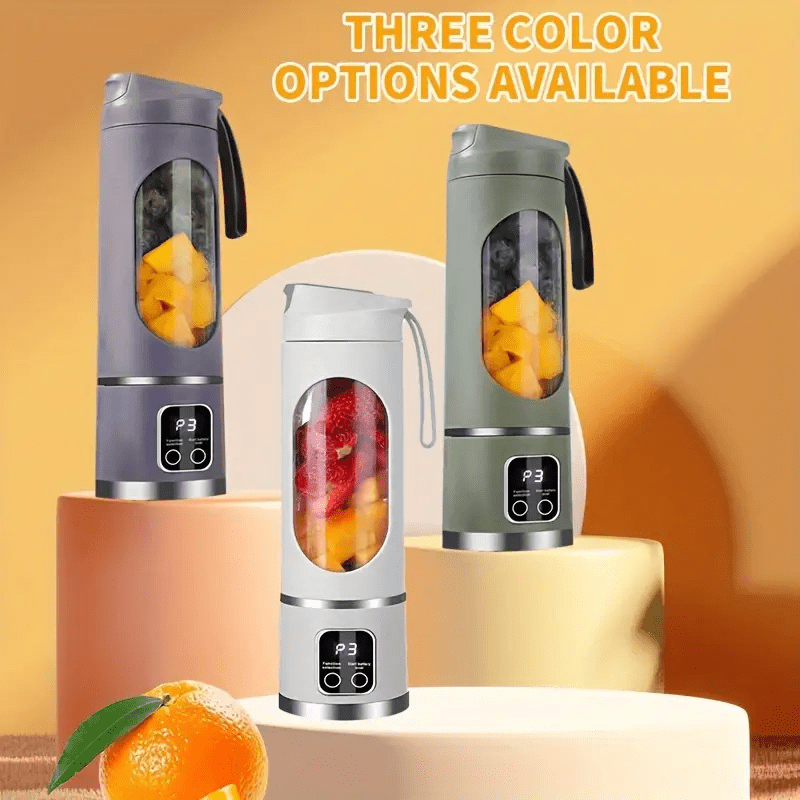 3pcs - PORTABLE MULTIFUNCTION  JUICER W/DIGITAL DISPLAY & USB CHARGING