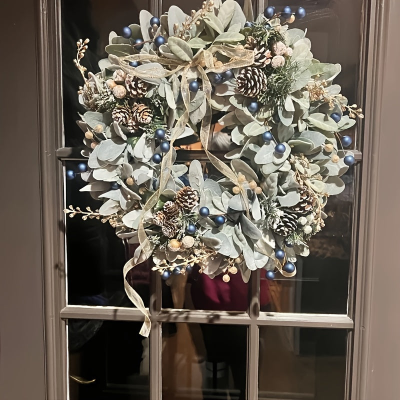 16in - ARTIFICIAL BLUEBERRY & EUCALYPTUS FRONT DOOR WREATHS