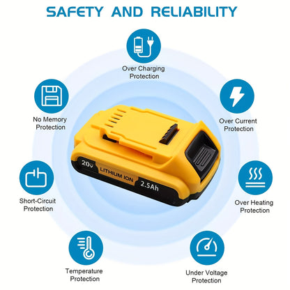 20V, 2.5Ah - LITHIUM-ION HIGH CAPACITY RECHARGEABLE BATTERY